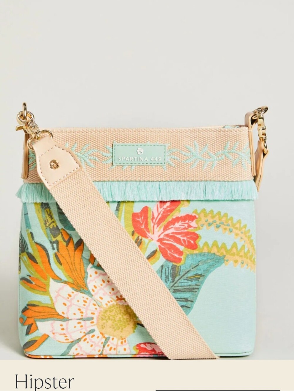 NWT Spartina Hipster Queenie Tropical Floral Sea Crossbody Bag in Mint
